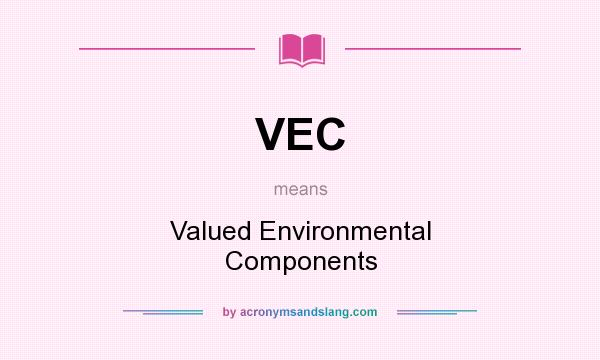 What does VEC mean? It stands for Valued Environmental Components