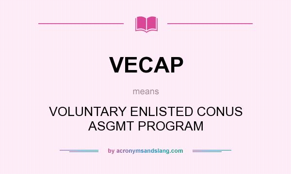 What does VECAP mean? It stands for VOLUNTARY ENLISTED CONUS ASGMT PROGRAM