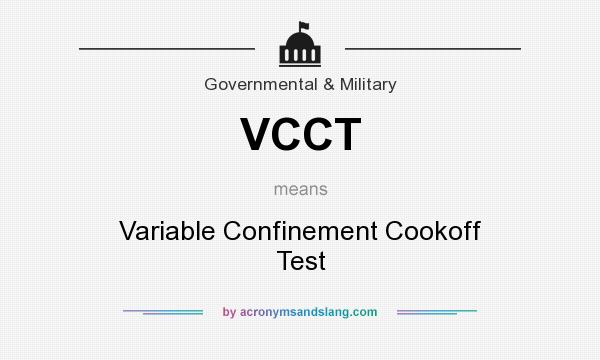 What does VCCT mean? It stands for Variable Confinement Cookoff Test