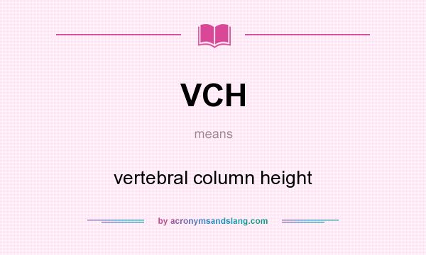 What does VCH mean? It stands for vertebral column height