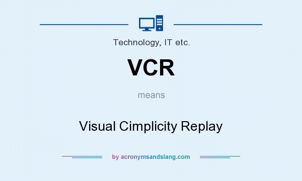 What does VCR mean? It stands for Visual Cimplicity Replay