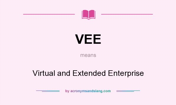 What does VEE mean? It stands for Virtual and Extended Enterprise