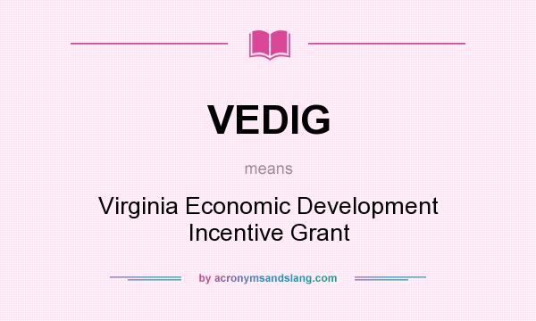 What does VEDIG mean? It stands for Virginia Economic Development Incentive Grant
