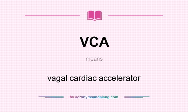 What does VCA mean? It stands for vagal cardiac accelerator