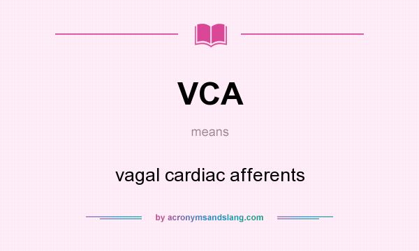 What does VCA mean? It stands for vagal cardiac afferents