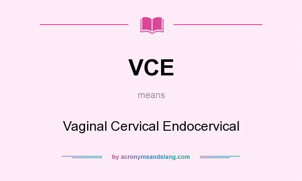 What does VCE mean? It stands for Vaginal Cervical Endocervical