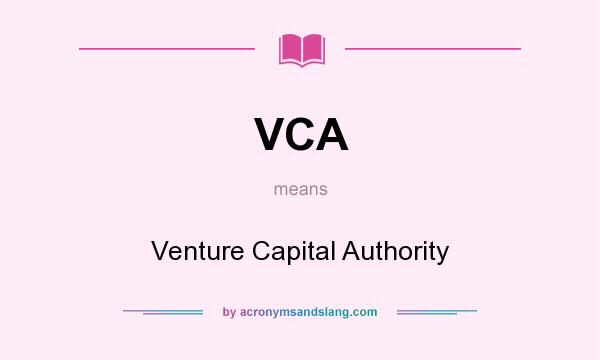 What does VCA mean? It stands for Venture Capital Authority