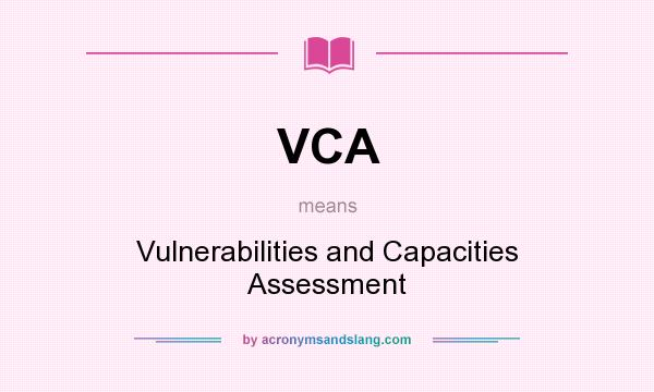 What does VCA mean? It stands for Vulnerabilities and Capacities Assessment