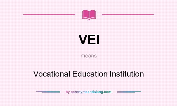 What does VEI mean? It stands for Vocational Education Institution