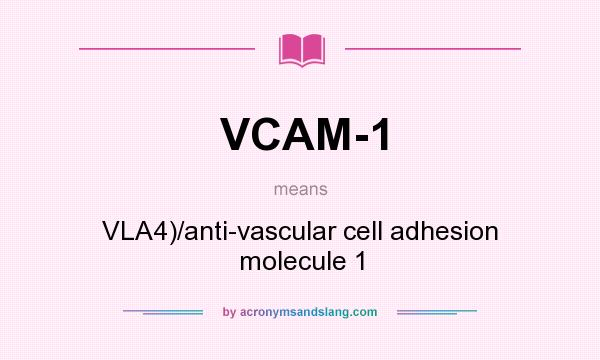 What does VCAM-1 mean? It stands for VLA4)/anti-vascular cell adhesion molecule 1
