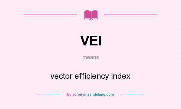 What does VEI mean? It stands for vector efficiency index