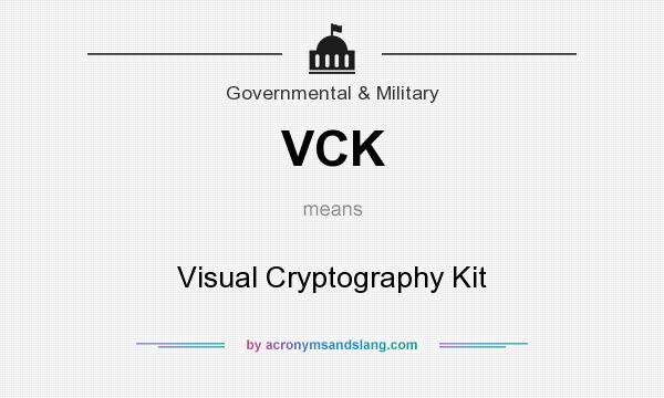 What does VCK mean? It stands for Visual Cryptography Kit