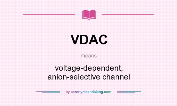 What does VDAC mean? It stands for voltage-dependent, anion-selective channel