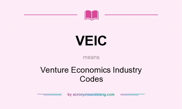 What does VEIC mean? It stands for Venture Economics Industry Codes