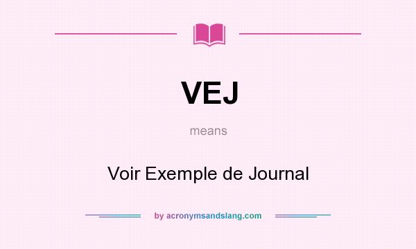 What does VEJ mean? It stands for Voir Exemple de Journal