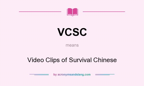 What does VCSC mean? It stands for Video Clips of Survival Chinese