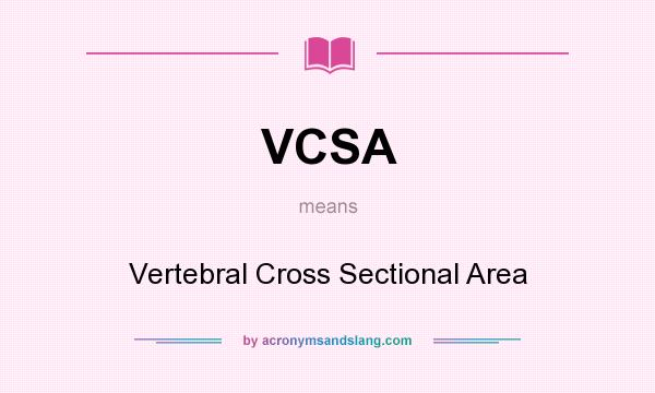 What does VCSA mean? It stands for Vertebral Cross Sectional Area