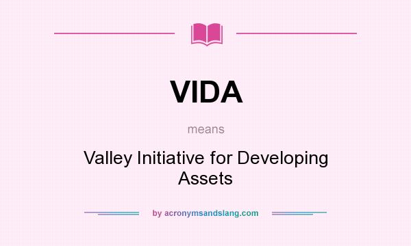 What does VIDA mean? It stands for Valley Initiative for Developing Assets