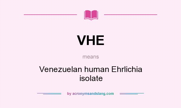 What does VHE mean? It stands for Venezuelan human Ehrlichia isolate
