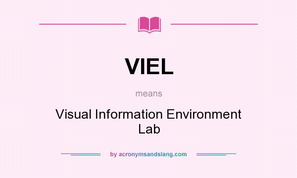 What does VIEL mean? It stands for Visual Information Environment Lab