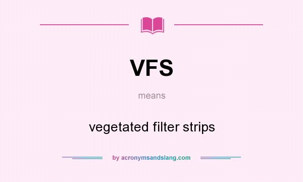 What does VFS mean? It stands for vegetated filter strips