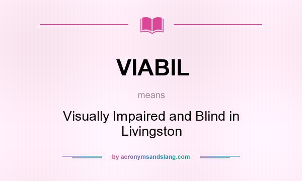What does VIABIL mean? It stands for Visually Impaired and Blind in Livingston