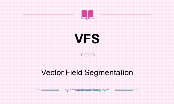 What does VFS mean? It stands for Vector Field Segmentation