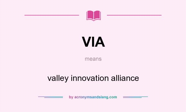 What does VIA mean? It stands for valley innovation alliance