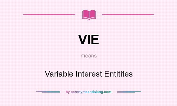 What does VIE mean? It stands for Variable Interest Entitites