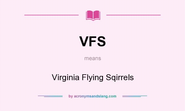 What does VFS mean? It stands for Virginia Flying Sqirrels