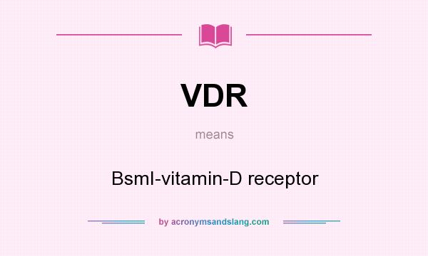 What does VDR mean? It stands for BsmI-vitamin-D receptor