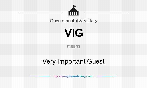 What does VIG mean? It stands for Very Important Guest