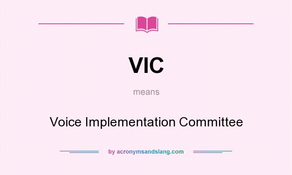 What does VIC mean? It stands for Voice Implementation Committee