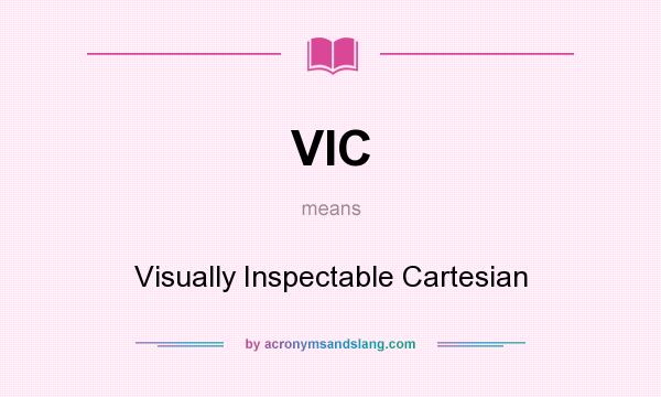 What does VIC mean? It stands for Visually Inspectable Cartesian