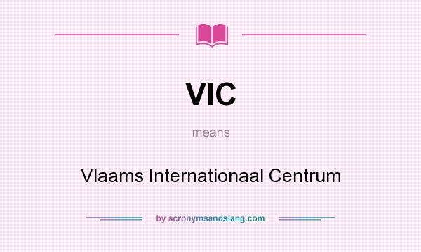 What does VIC mean? It stands for Vlaams Internationaal Centrum