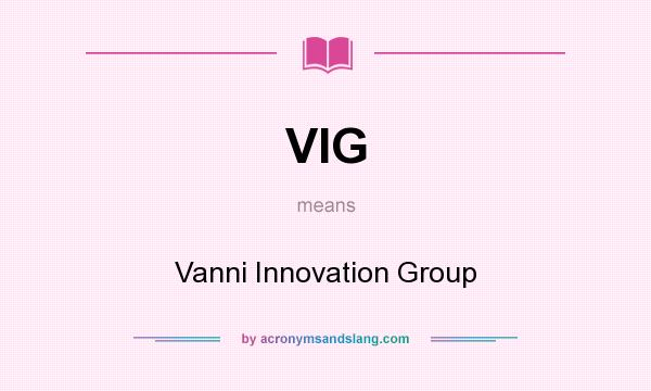 What does VIG mean? It stands for Vanni Innovation Group
