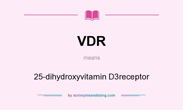 What does VDR mean? It stands for 25-dihydroxyvitamin D3receptor