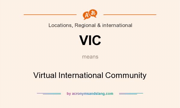 What does VIC mean? It stands for Virtual International Community