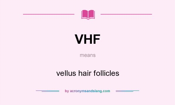 What does VHF mean? It stands for vellus hair follicles