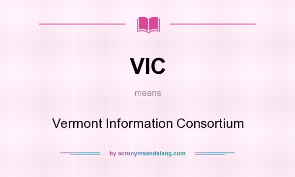 What does VIC mean? It stands for Vermont Information Consortium
