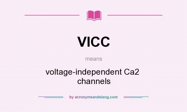 What does VICC mean? It stands for voltage-independent Ca2  channels