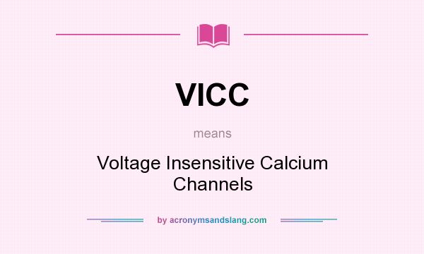 What does VICC mean? It stands for Voltage Insensitive Calcium Channels