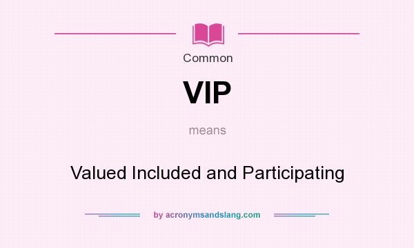 What does VIP mean? It stands for Valued Included and Participating