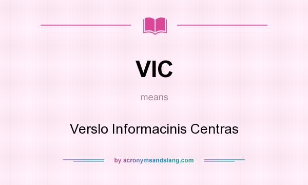 What does VIC mean? It stands for Verslo Informacinis Centras
