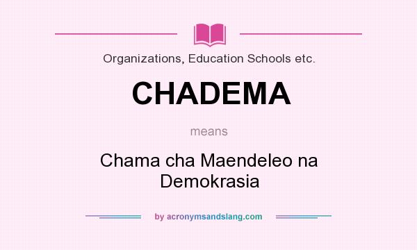 What does CHADEMA mean? It stands for Chama cha Maendeleo na Demokrasia