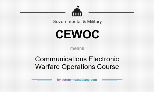 What does CEWOC mean? It stands for Communications Electronic Warfare Operations Course