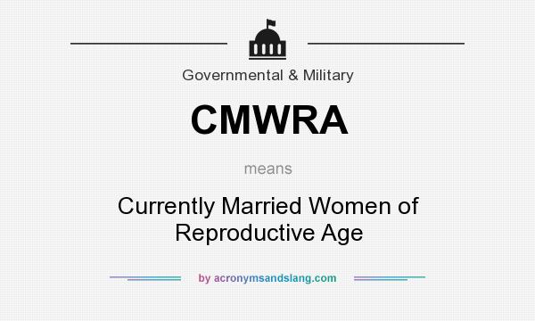 What does CMWRA mean? It stands for Currently Married Women of Reproductive Age