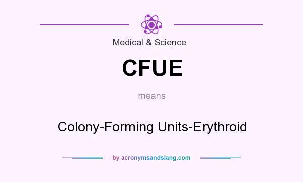 What does CFUE mean? It stands for Colony-Forming Units-Erythroid
