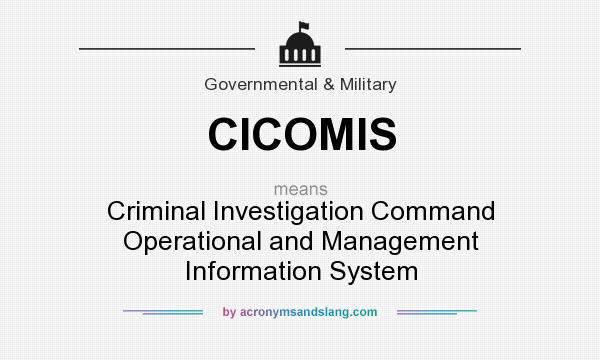 What does CICOMIS mean? It stands for Criminal Investigation Command Operational and Management Information System