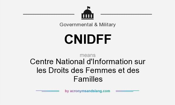 What does CNIDFF mean? It stands for Centre National d`Information sur les Droits des Femmes et des Familles
